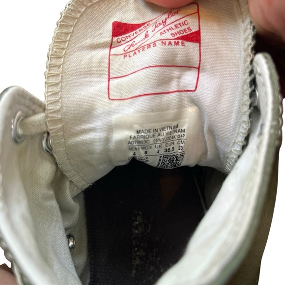 Converse Chuck Taylor All Star Sneakers Shoes Mens Size 4 Womens 6 Green Leather - Picture 11 of 12